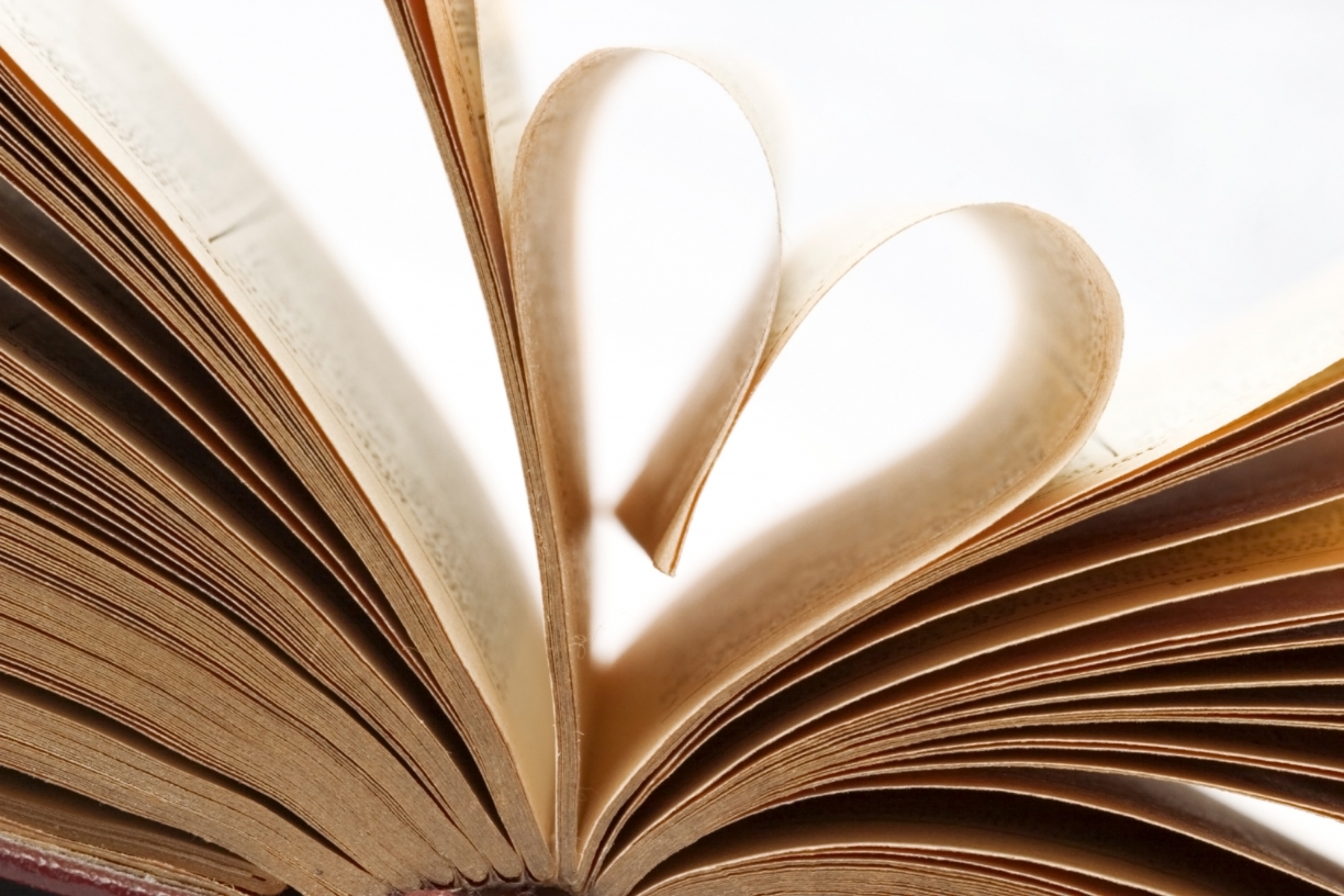 Book pages heart shaped